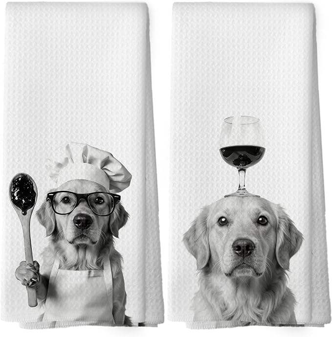 Funny Golden Retriever Hand Towels, Dog Mom Dad Lover Gifts Hand Towels by XPH