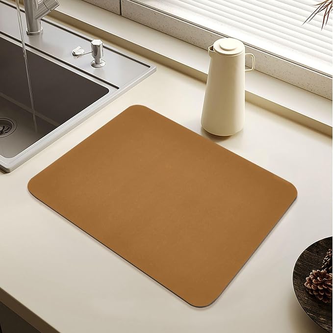 Camel Dish Drying Mat for Kitchen Counter No-slip Rubber Bottom Dish Drying Pad by Sinestour