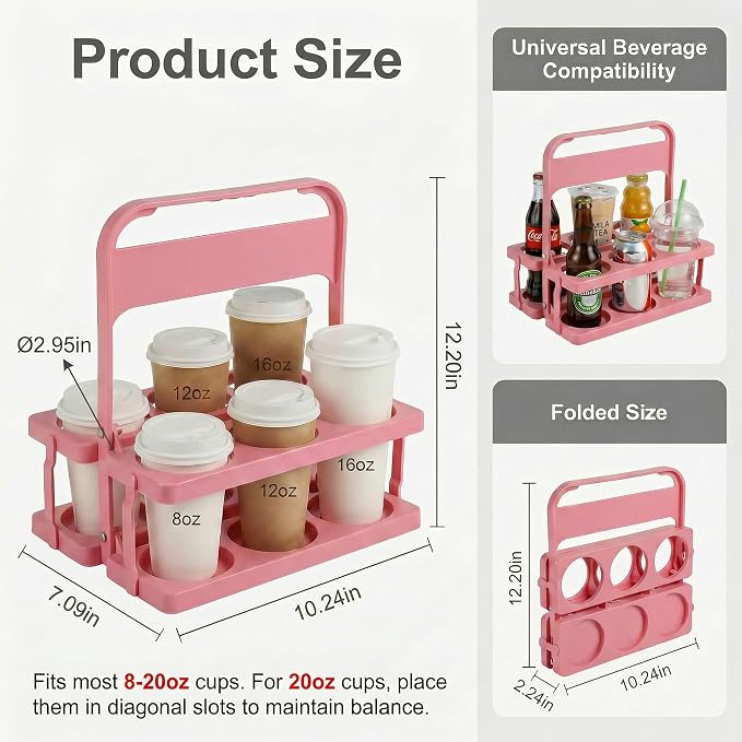 6 Cup Drink Carrier for Delivery - Image 2