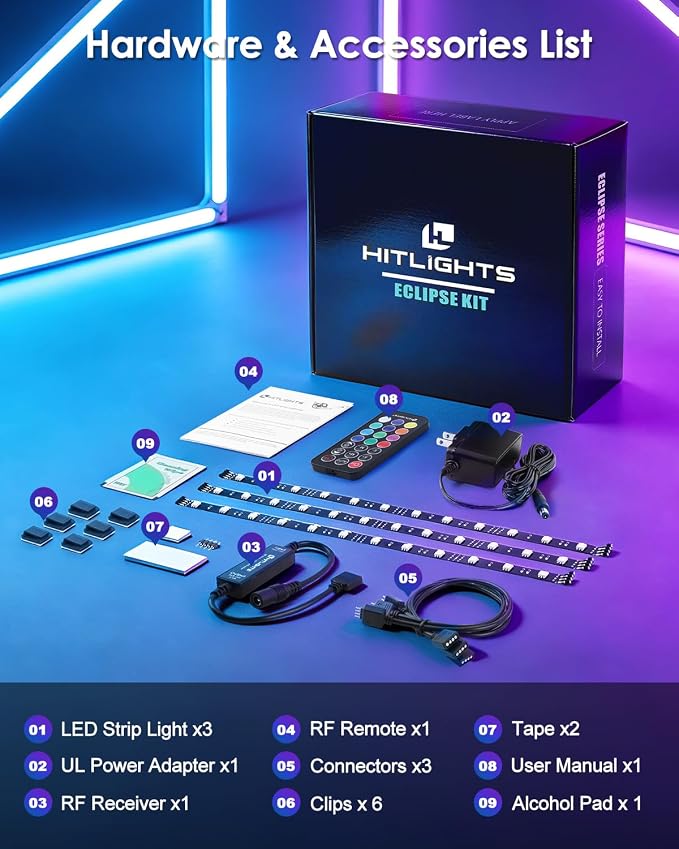 HitLights LED Strip Lights 3 Pre-Cut 12Inch/36Inch LED Light Strip Flexible - Image 4