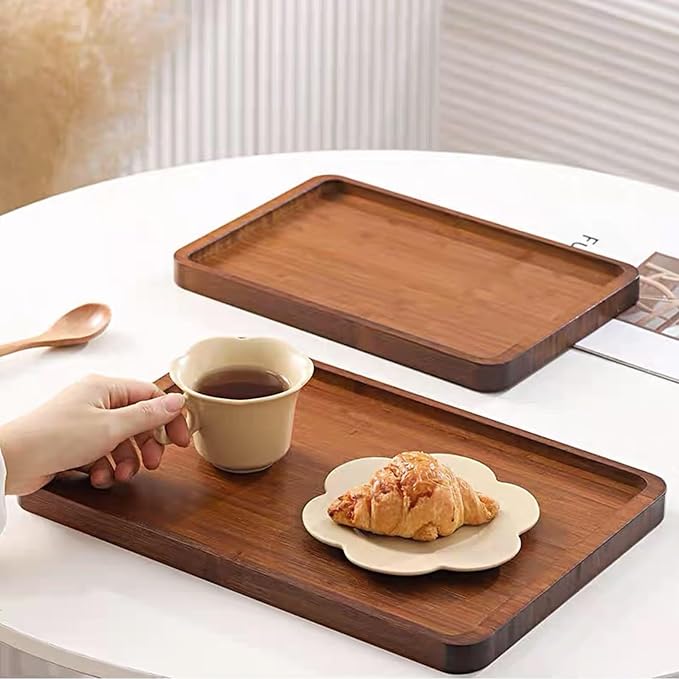 XZHXFX Bamboo Serving Tray, Food Tray - Image 2