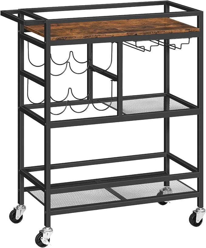 MAHANCRIS Bar Cart for Home, 3-Tier Serving Cart by MAHANCRIS
