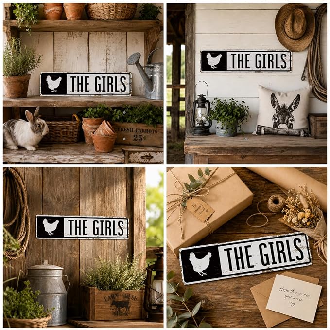 Rustic Farmhouse Style Chicken Coop Sign, Metal Outdoor Chicken House Signs - Image 6