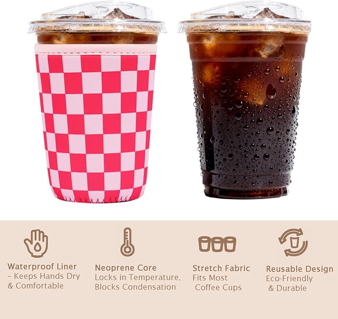 Reusable Insulated Sleeve for Iced Coffee Cup, Coffee Neoprene Sleeve for Cold - Image 6