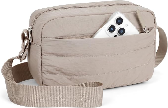 FHELAD Small Crossbody Bag for Women, Compact Puffer Camera Bag by FHELAD