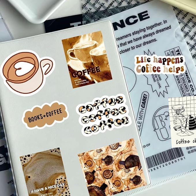 50PCS Coffee Stickers, Waterproof Vinyl Coffee Themed Decals - Image 6