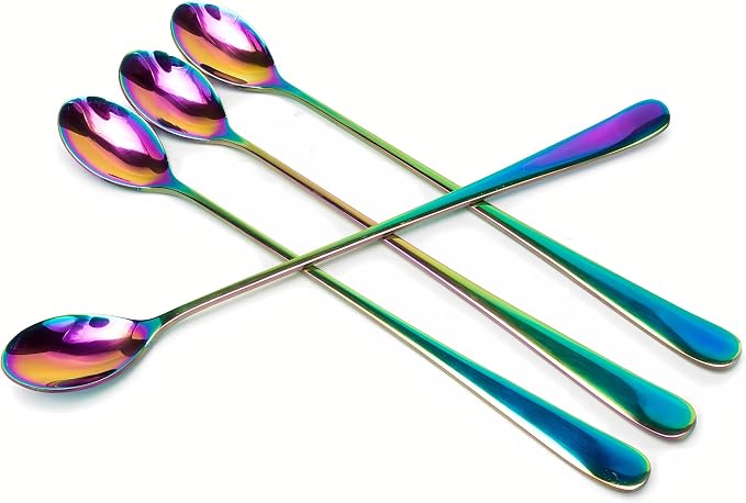 Long Handle Iced Tea Spoons, Tall Coffee & Latte Stirrers, Dessert Spoon Set by dhrbsx