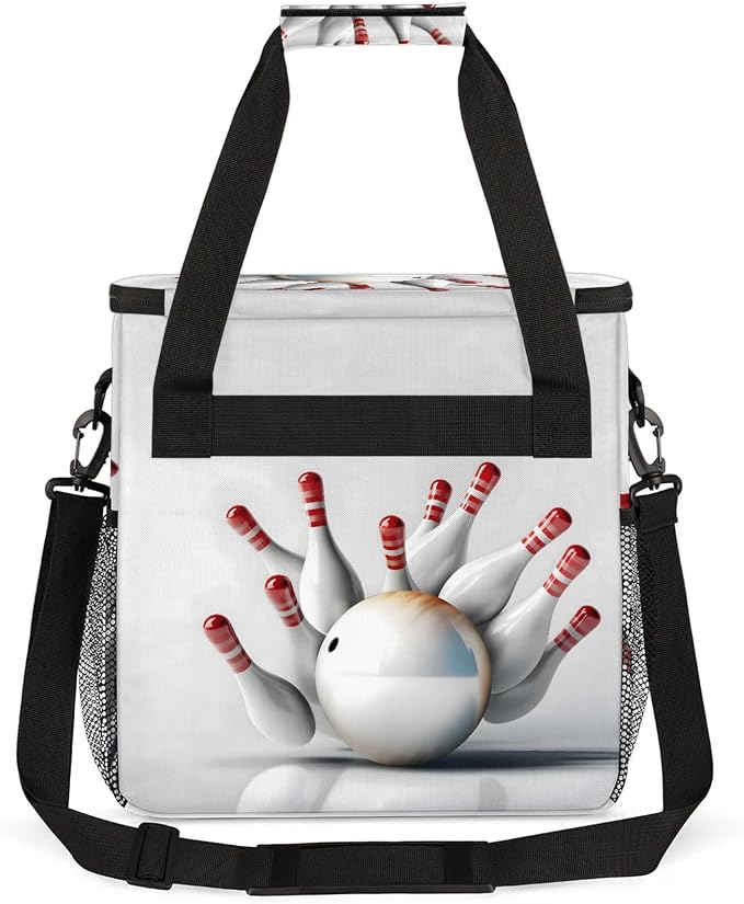 Bowling Sports Themed Coffee Maker Carring Bag, Large Insulated Storage - Image 5