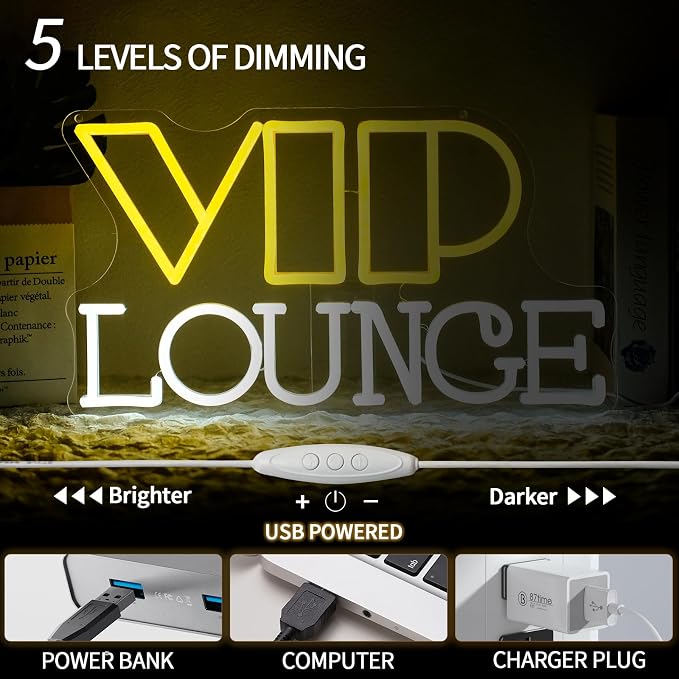 VIP Lounge Neon Sign Dimmable VIP Neon Light Sign - Image 4