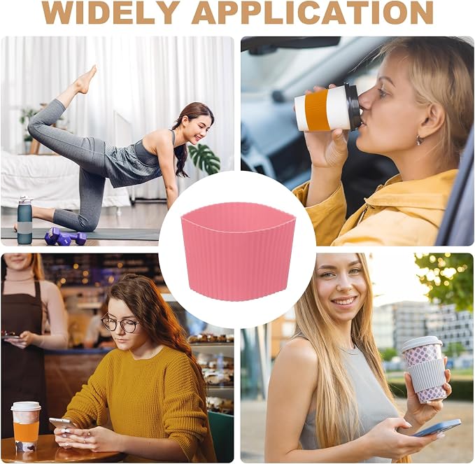 uxcell 6Pack Coffee Cup Sleeves, Reusable Silicone Heat Resistant Cup - Image 6