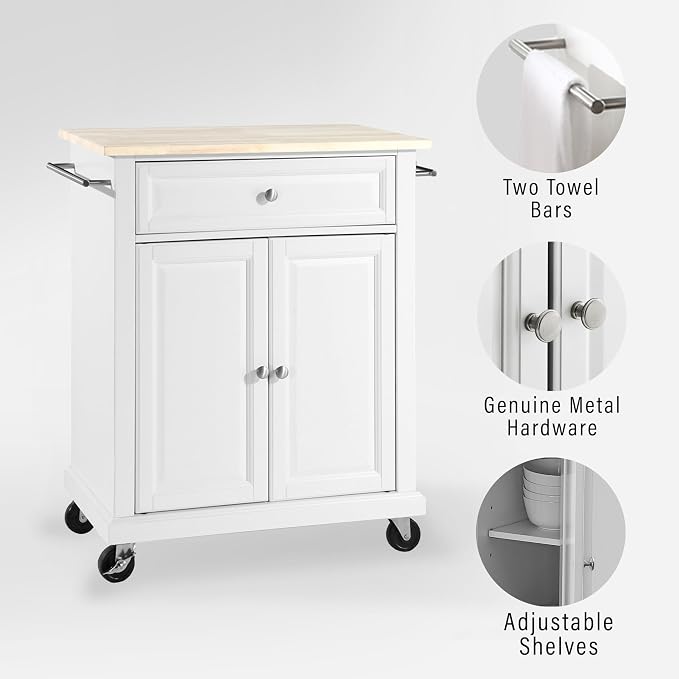 Crosley Furniture Compact Wood Top Small Rolling Cart - Image 2