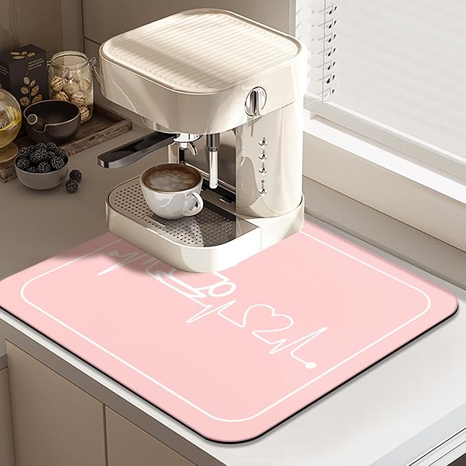 Pink Absorbent Coffee Mat by Vehcimbev