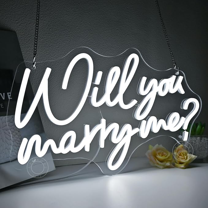 SYLHOME Will You Marry Me ? Led Neon Light Sign Hanging Proposal Wedding Party - Image 7