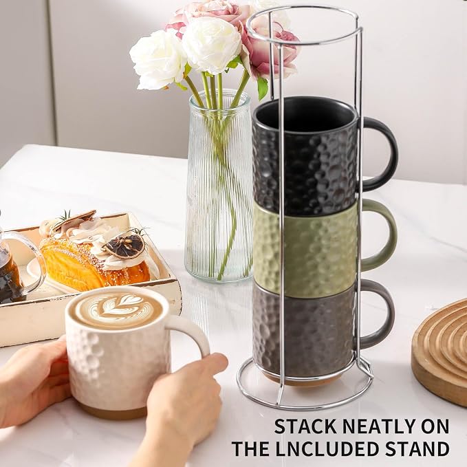 Nihow 16 Oz Ceramic Coffee Mug Set of 4 - Image 6