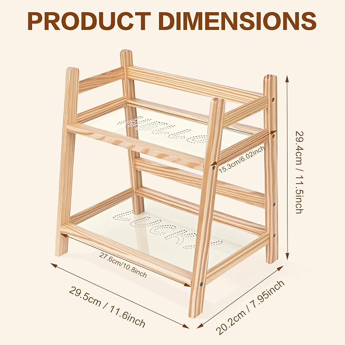 Matcha Station Organizer- Wood Coffee Bar Accessories and Organizer, Countertop - Image 2