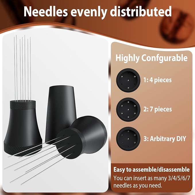 WDT Espresso Distribution Tool 0.35mm 7-needle ultra-fine coffee cloth aluminum - Image 3