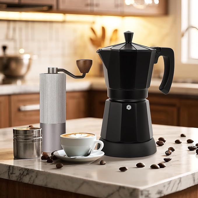 Black Aluminum Electric Moka Pot, 3 or 6 Cups Espresso Maker - Image 7