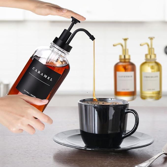 Coffee Syrup Dispenser for Coffee Bar, Coffee Syrup Pump Dispenser, Glass Syrup - Image 5