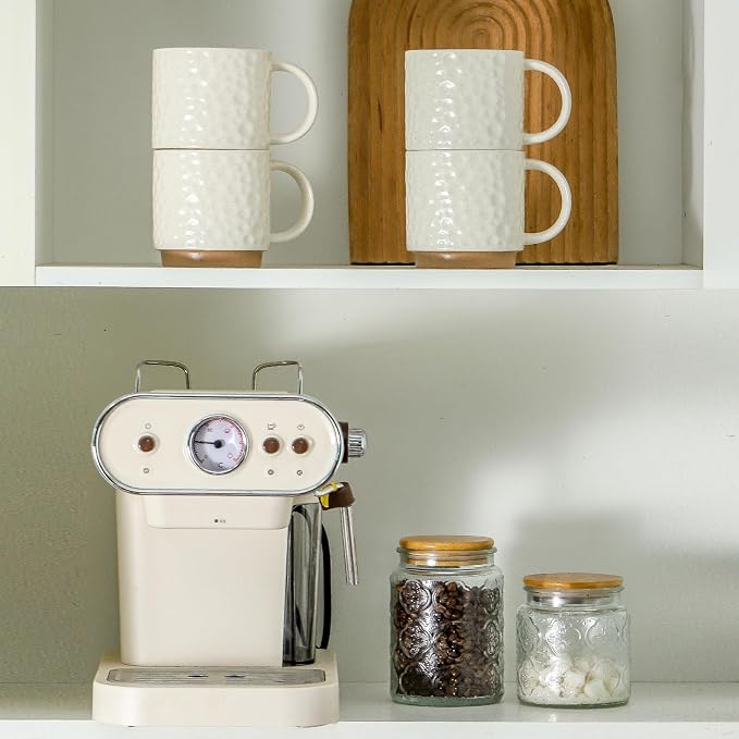 Nihow 16OZ Stackable Coffee Mug Set, Large Ceramic Coffee Mug Set of 4 - Image 3