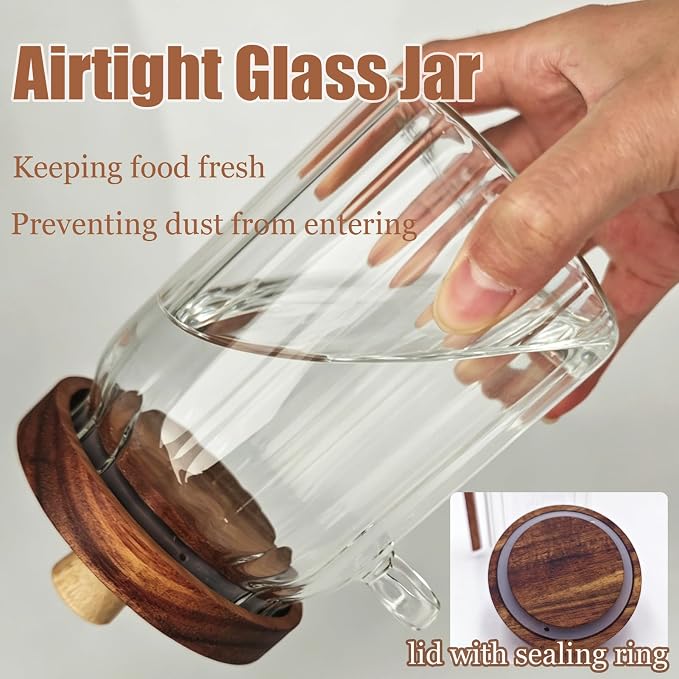 Coriario 13 OZ Glass Jar with Lid and Spoon Airtight Glass Candy Jars Wide - Image 4