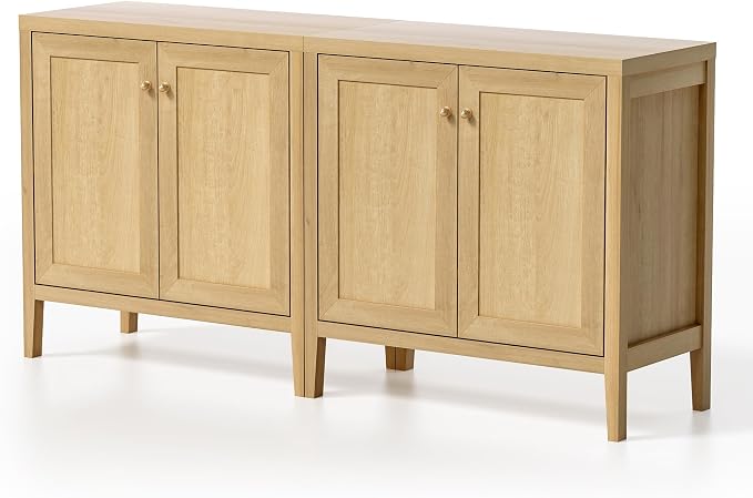 EYYTHUNG Farmhouse Buffet Cabinets Set of 2, Sideboard Storage Cabinet - Image 7