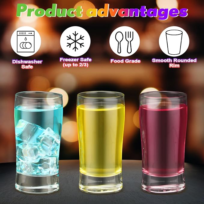 Bokon 12 Pcs Beer Glasses, Small Juice Glasses Cups Iced Tea Glasses Heavy Base - Image 3