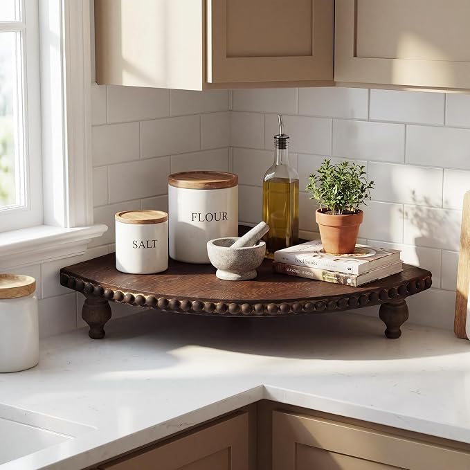 Amyhill Wood Corner Counter Shelf Corner Riser - Image 6