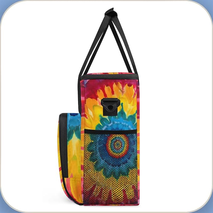 Bohemian Tie Dye Coffee Maker Carring Bag, Large Insulated Storage Organizer - Image 4