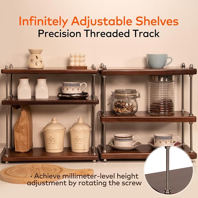 Solid Wood Coffee Station Organizer & Spice Rack - Image 3
