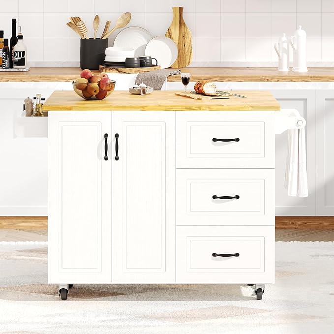 4 EVER WINNER 43" Modern Farmhouse Kitchen Island Cart - Image 8