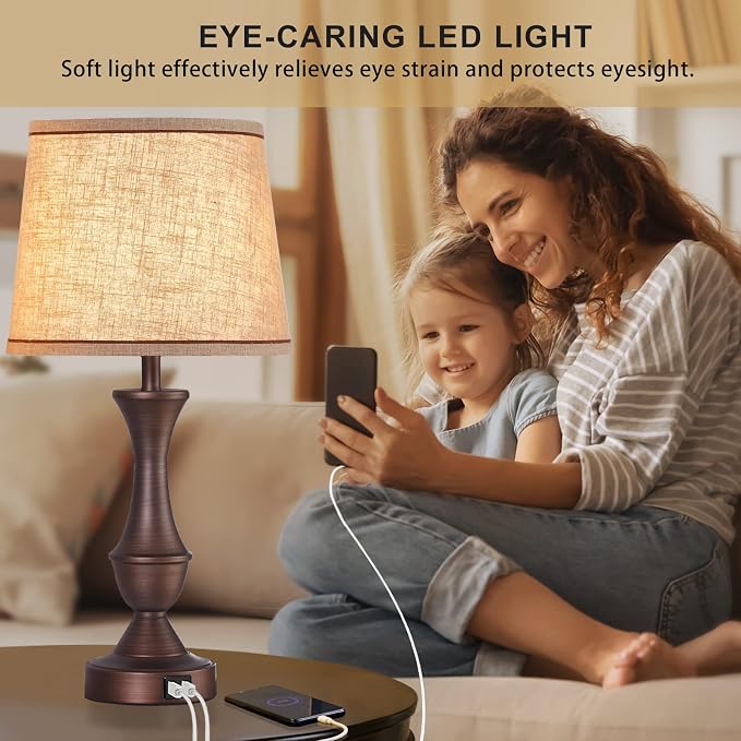 Luvkczc Touch Table Lamps Set of 2, Dimmable Table Lamp, Nightstand Lamps - Image 5