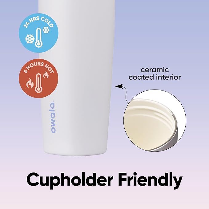Owala SmoothSip Slider Ceramic-Lined Insulated Stainless Steel Coffee Tumbler - Image 4