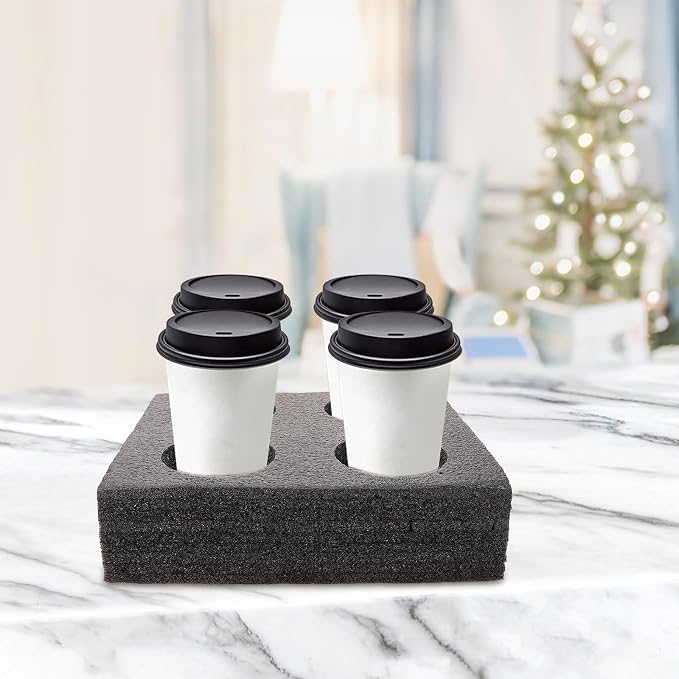 Alipis Coffee Tray Cup Holder, 4-Hole Takeout Coffee Cup Bottle Carrier Takeout - Image 2