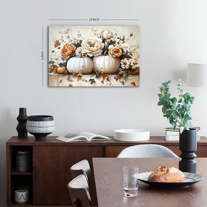 Retro Pumpkin Decor Fall Canvas Wall Art - Image 2