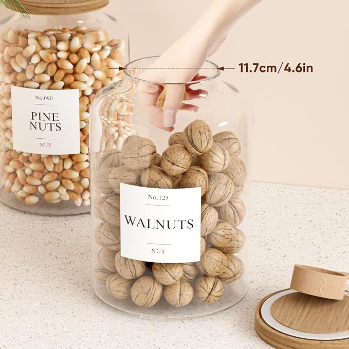 2 PCS Flour Sugar Storage Containers Glass Jar, 4000ml/1 Gallon/4.2 Qt/135oz - Image 4