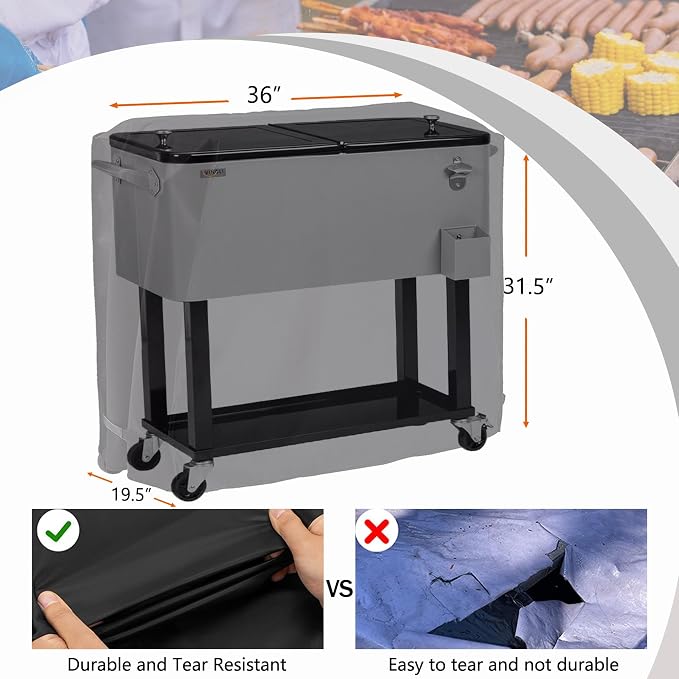 Cooler Cart Cover Waterproof, Universal Patio Cooler Cover - Image 3