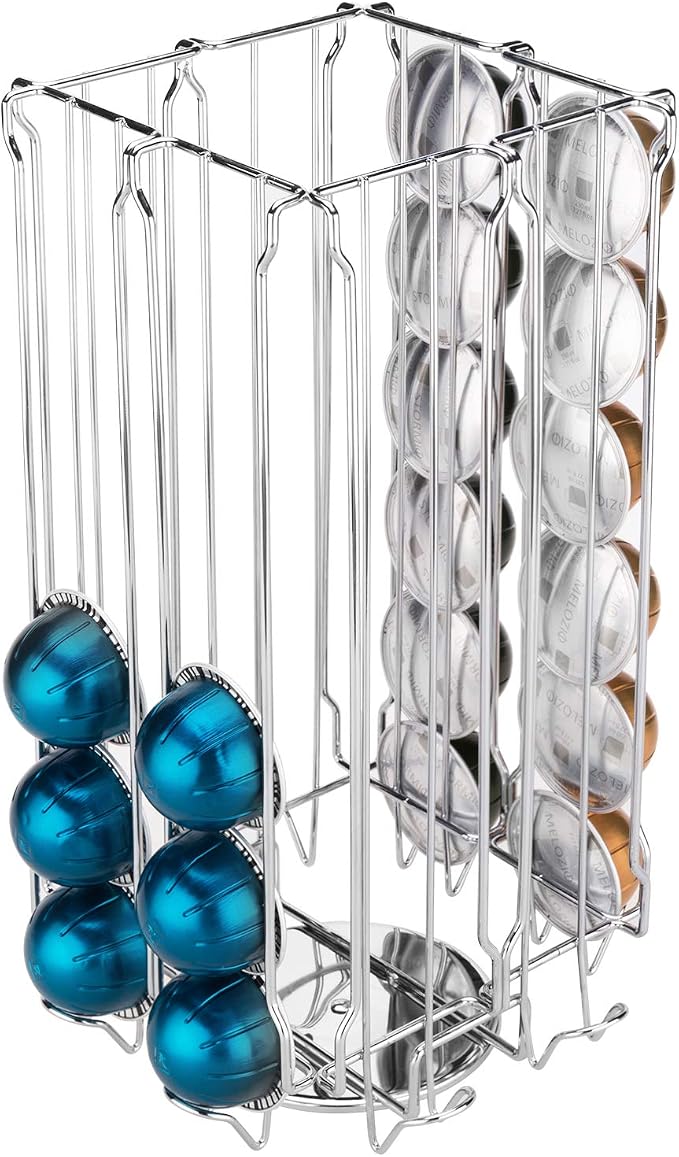 MyGift 48 Pod Stainless Steel Silver Metal Coffee Pod Holder Storage Organizer - Image 6