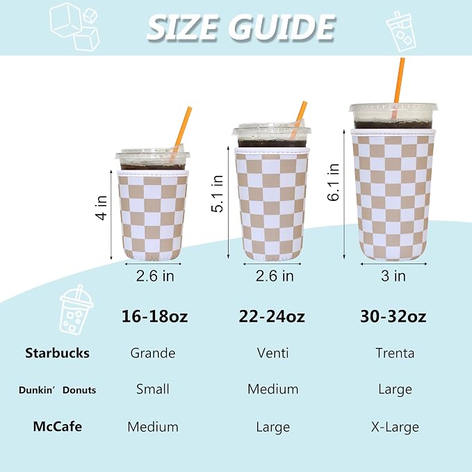 3 Pack Reusable Iced Coffee Sleeves - Image 2