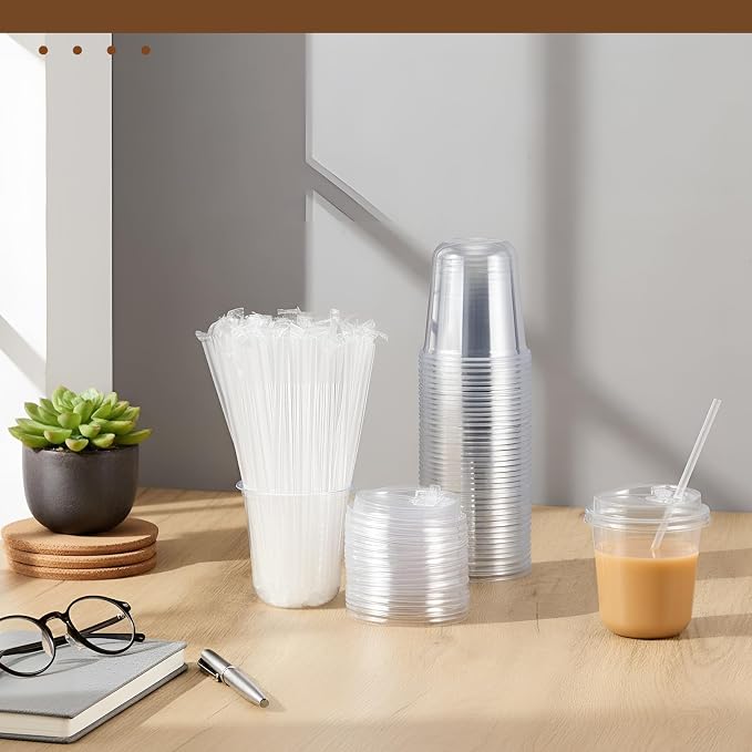 Ziliny 100 Pcs 12oz Clear Plastic Cups - Image 2