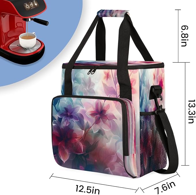 Floral Flower Purple Pink Coffee Machine Bag Compatible - Image 2
