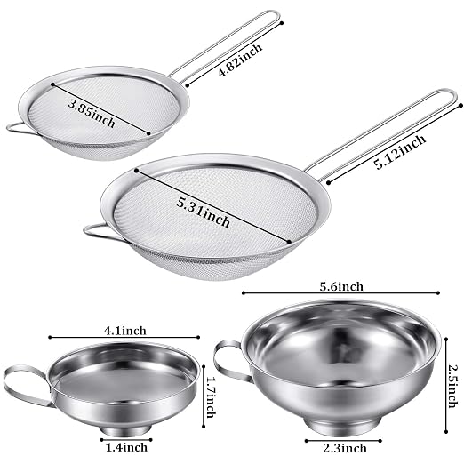 Boao 4 Pieces Stainless Steel Funnels - Image 2