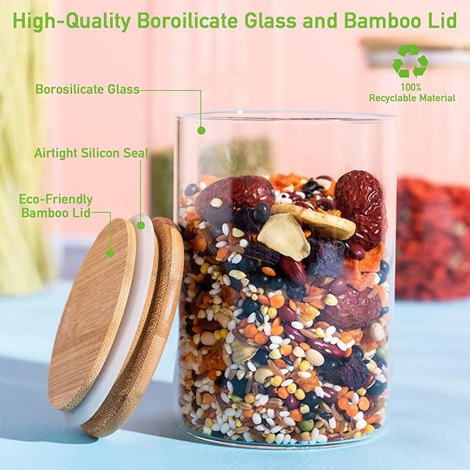 Aoeoe 4 Pack Glass Storage Jars - Image 4