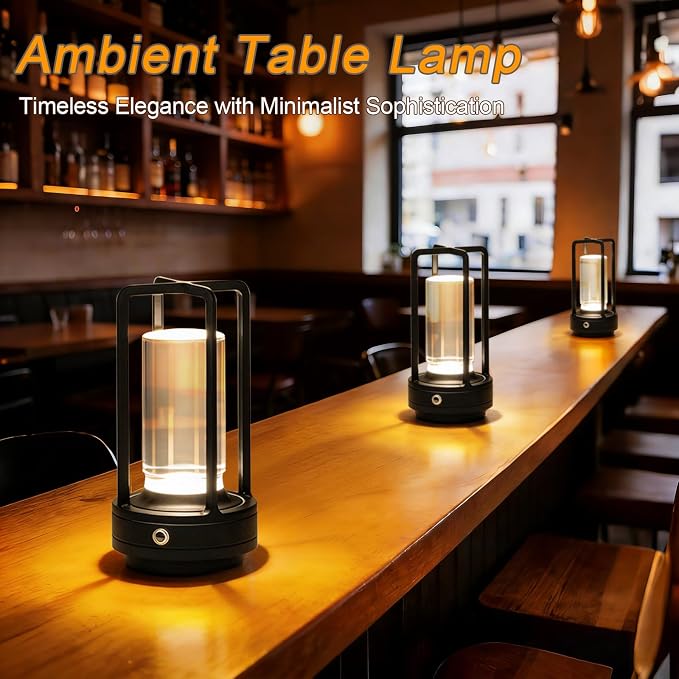Cordless Table Lamp Rechargeable, Battery Operated Crystal Lamp, Stepless - Image 2