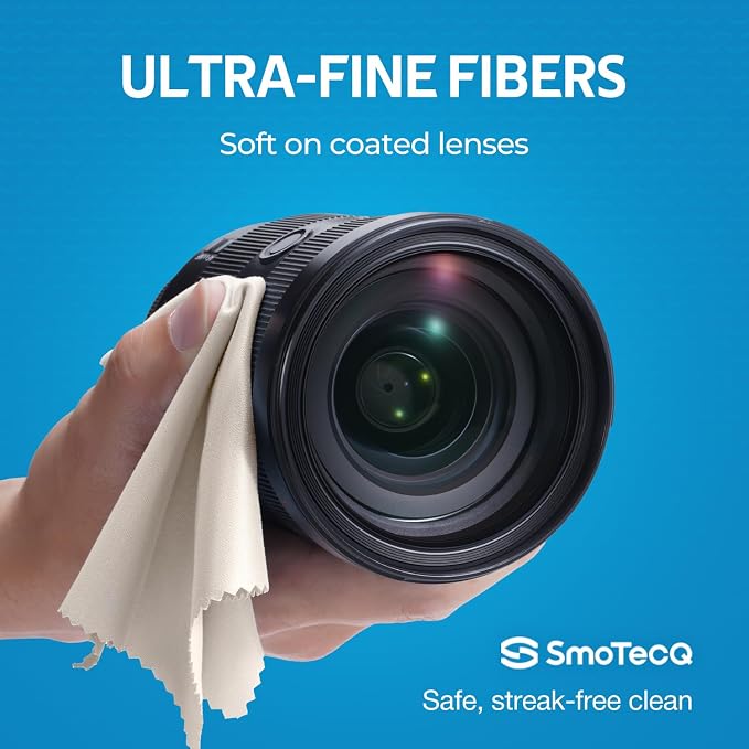 SmoTecQ 12 Pack Microfiber Lens Cleaning Cloths – Ultra-Soft, Scratch-Free - Image 3