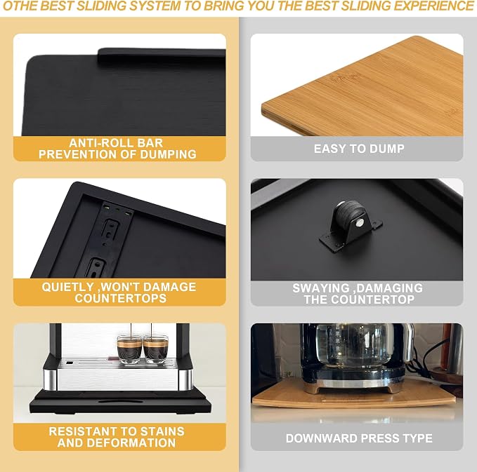 MinBoo Bamboo Appliance Slider, Sliding Tray - Image 8