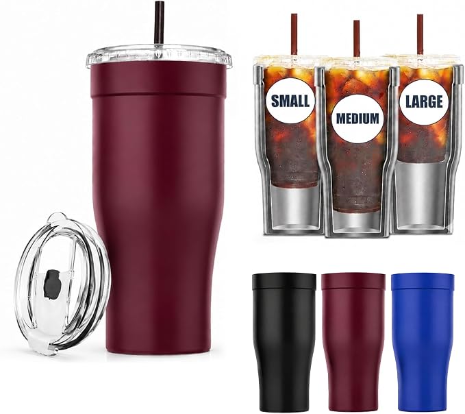 Universal Iced Coffee Sleeve, 30oz Stainless Steel Insulated Tumbler, Reusable by Unknown