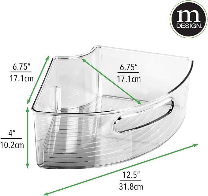 mDesign Plastic Lazy Susan Cabinet Storage Bin - Image 2