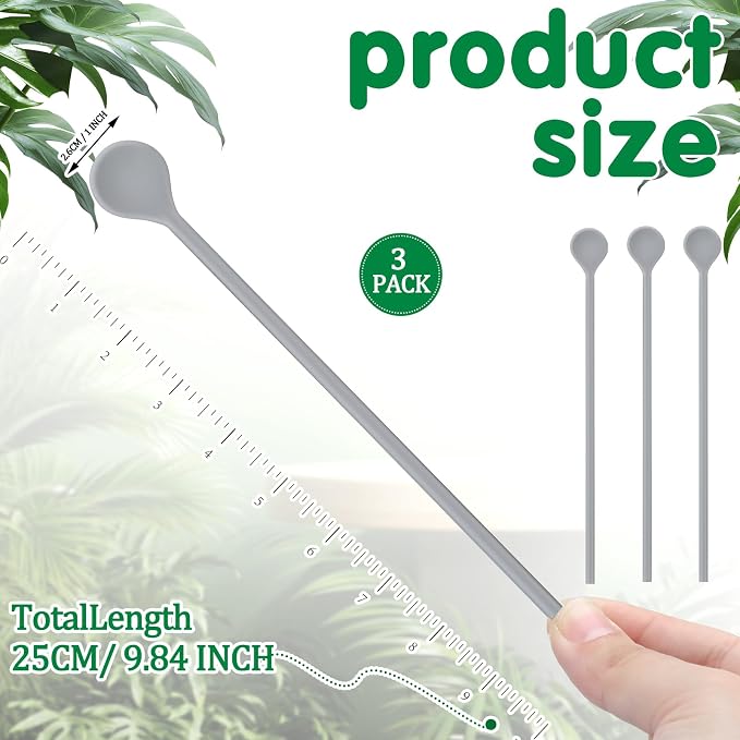 Reallnaive 3 Pcs 10" Silicone Stirrer Stick Spoon Reusable Long Cocktail Coffee - Image 2