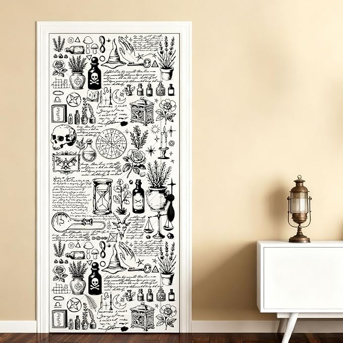 2 Pcs Plant Alchemy Themed Removable Refrigerator Wraps, Self-Adhesive Fridge - Image 6