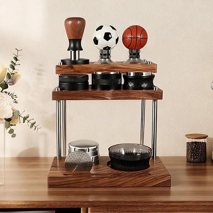 Wooden Espresso Tamper Holder Handmade Storage Rack Wood Storage Unit - Image 2